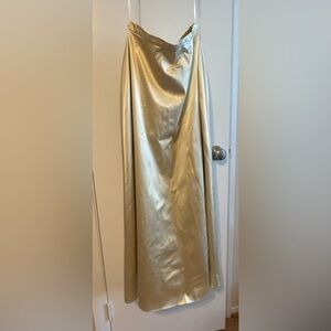 Betsy & Adam Shimmering Gold Maxi Skirt